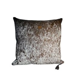 Nguni fur cushion mottled brown/white