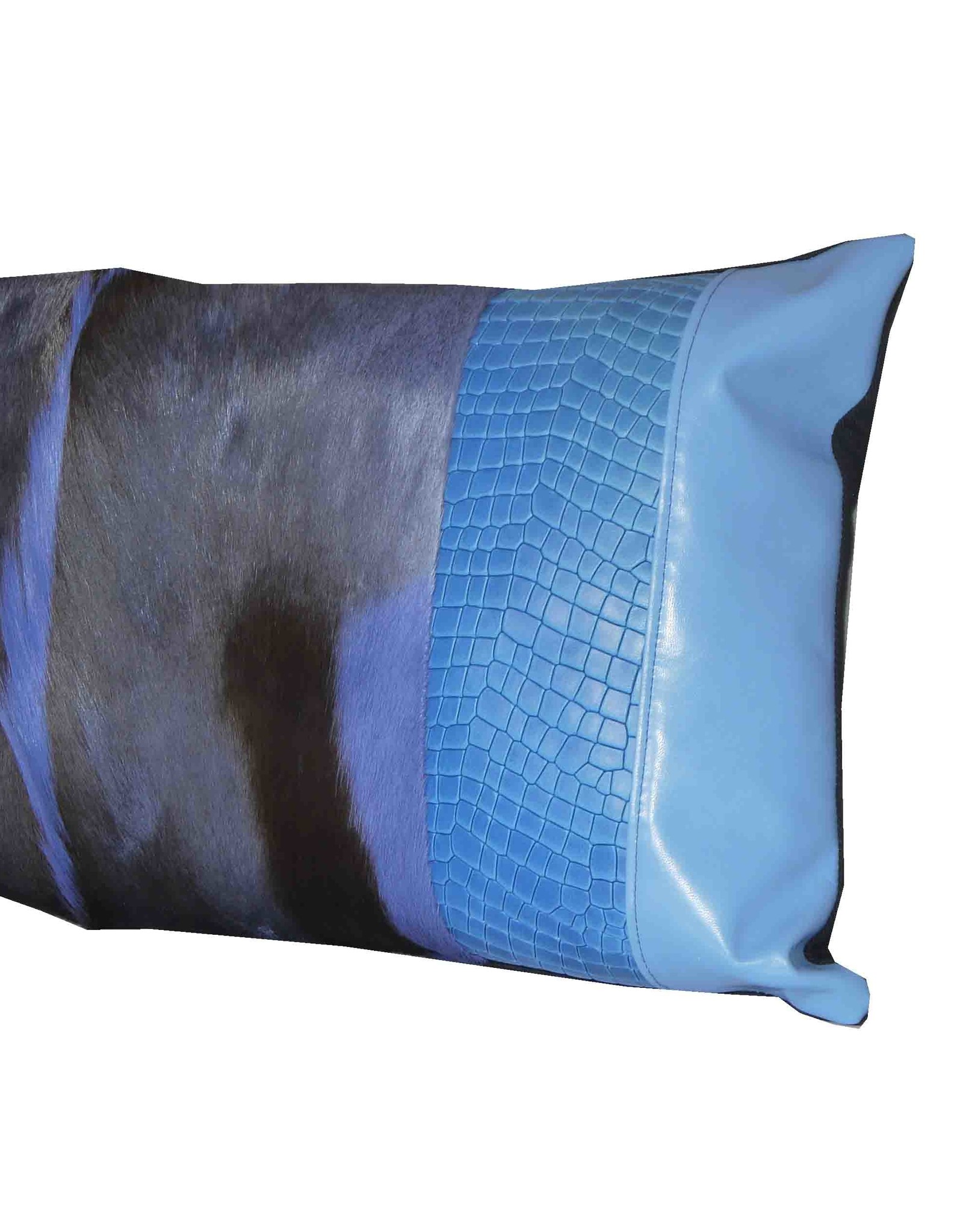 Designer Springbok Fur Cushion Blue KD010