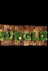 Jungle picture on flamed wood