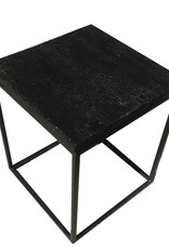 Flamed Wood Coffee Table Side Table Cube Croco