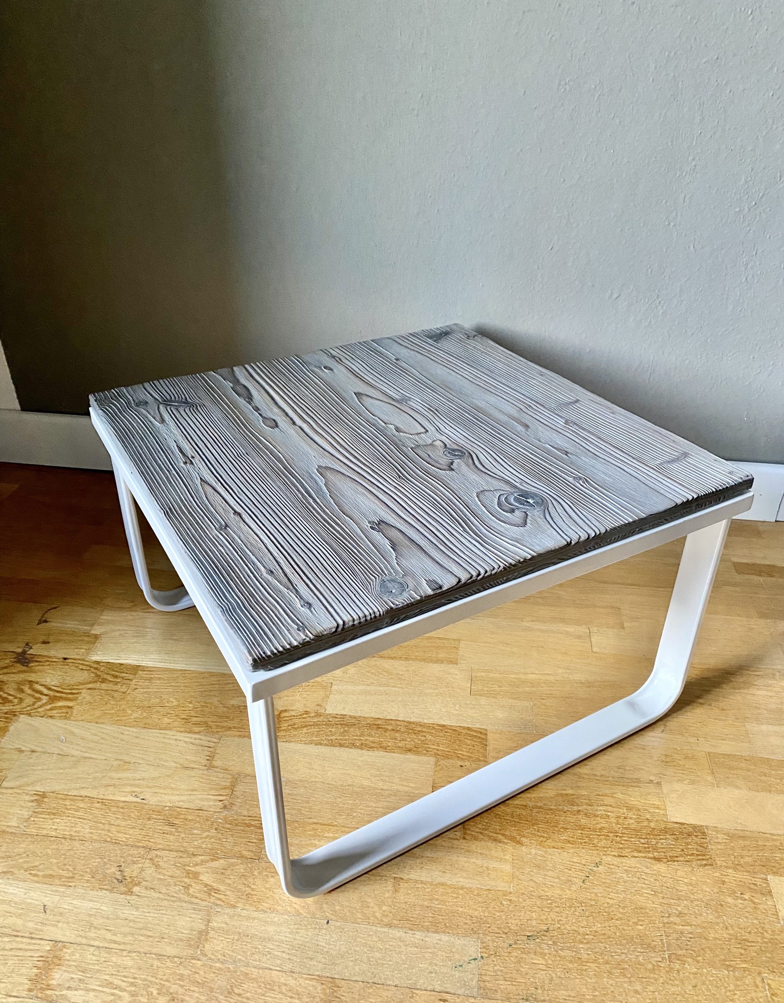 Flamed Wood Coffee Table Gray Coffeetable End Table