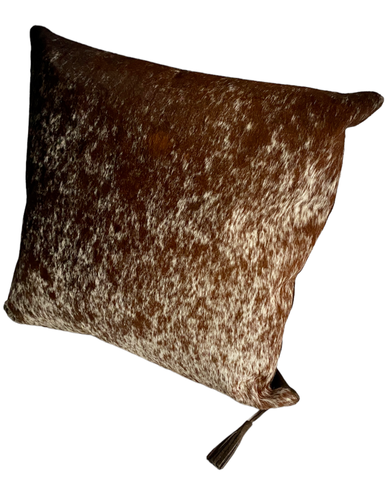 Nguni fur cushion mottled brown/white K007