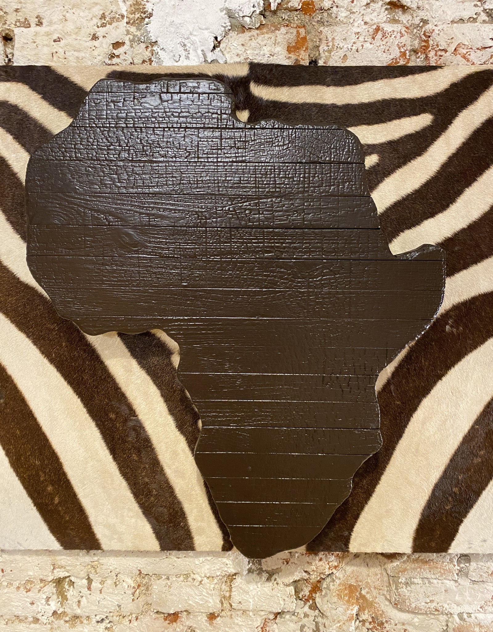 Zebra picture made from real zebra skin