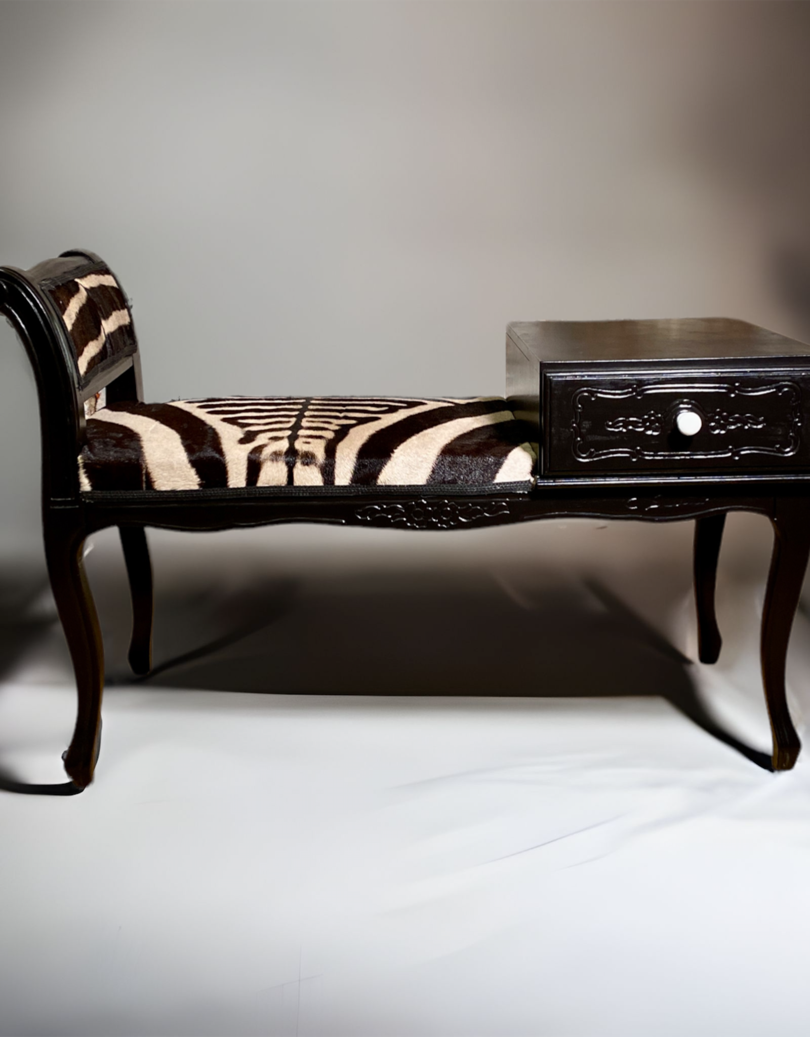 Zebra Chippendale Bench