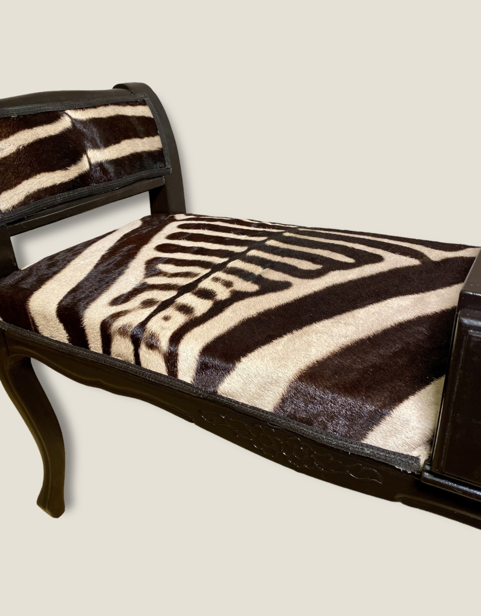 Zebra Chippendale Bench