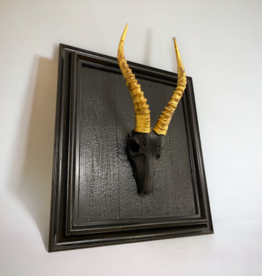 Springbok  Antelope / Black with Flame Wood Board and Frame gildet