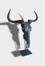 Black Gnu, edle Tischskulptur in matt Schwarz