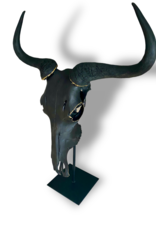 Black Gnu, edle Tischskulptur in matt Schwarz