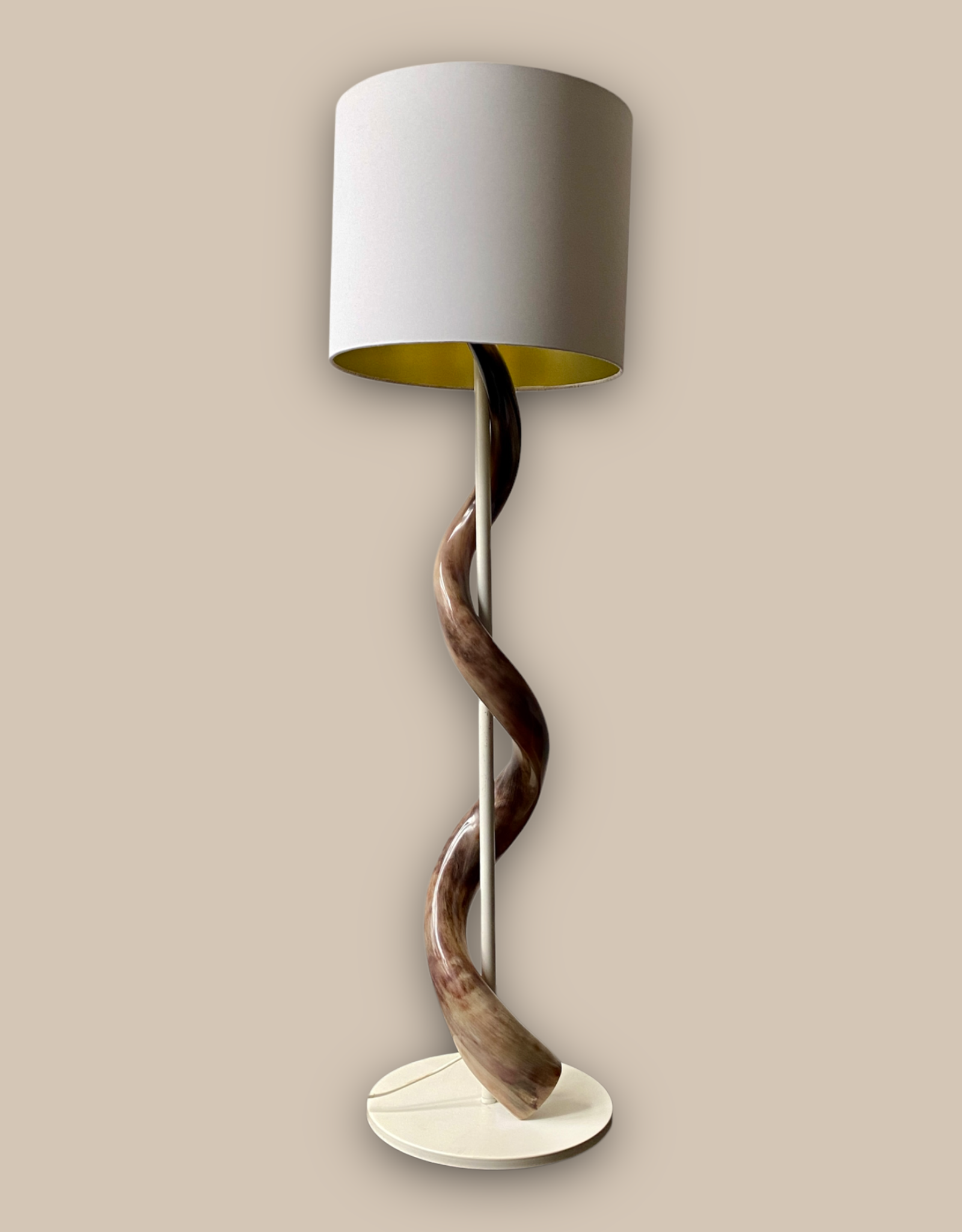 Kudohorn Lampe Gold / Weiß