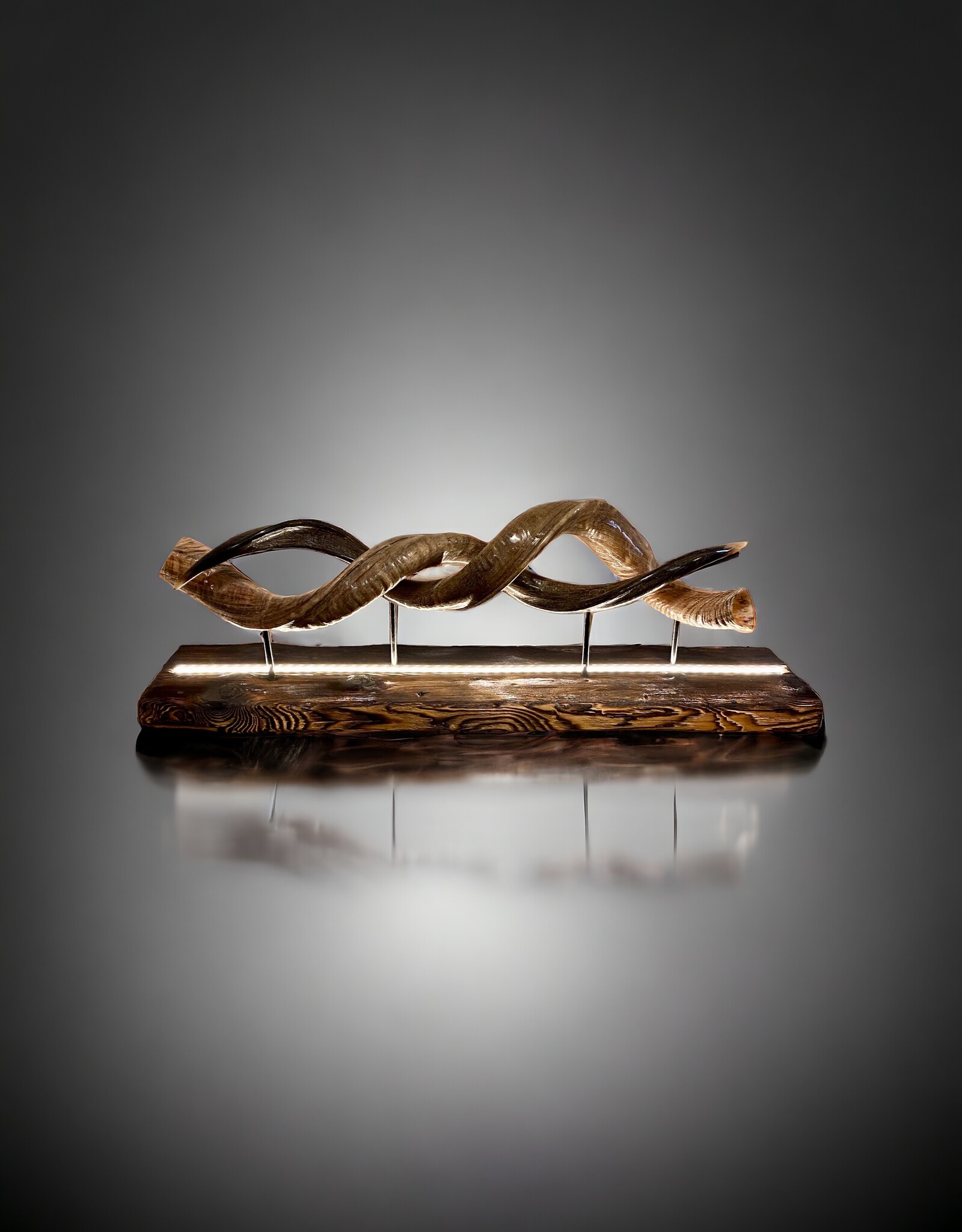 Handcrafted Kudu Horn Table Sculpture – Unique Exotic Design with LED Lighting