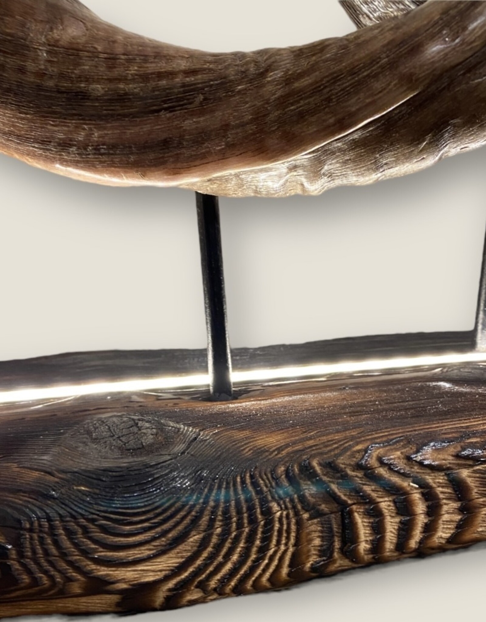 Handcrafted Kudu Horn Table Sculpture – Unique Exotic Design with LED Lighting