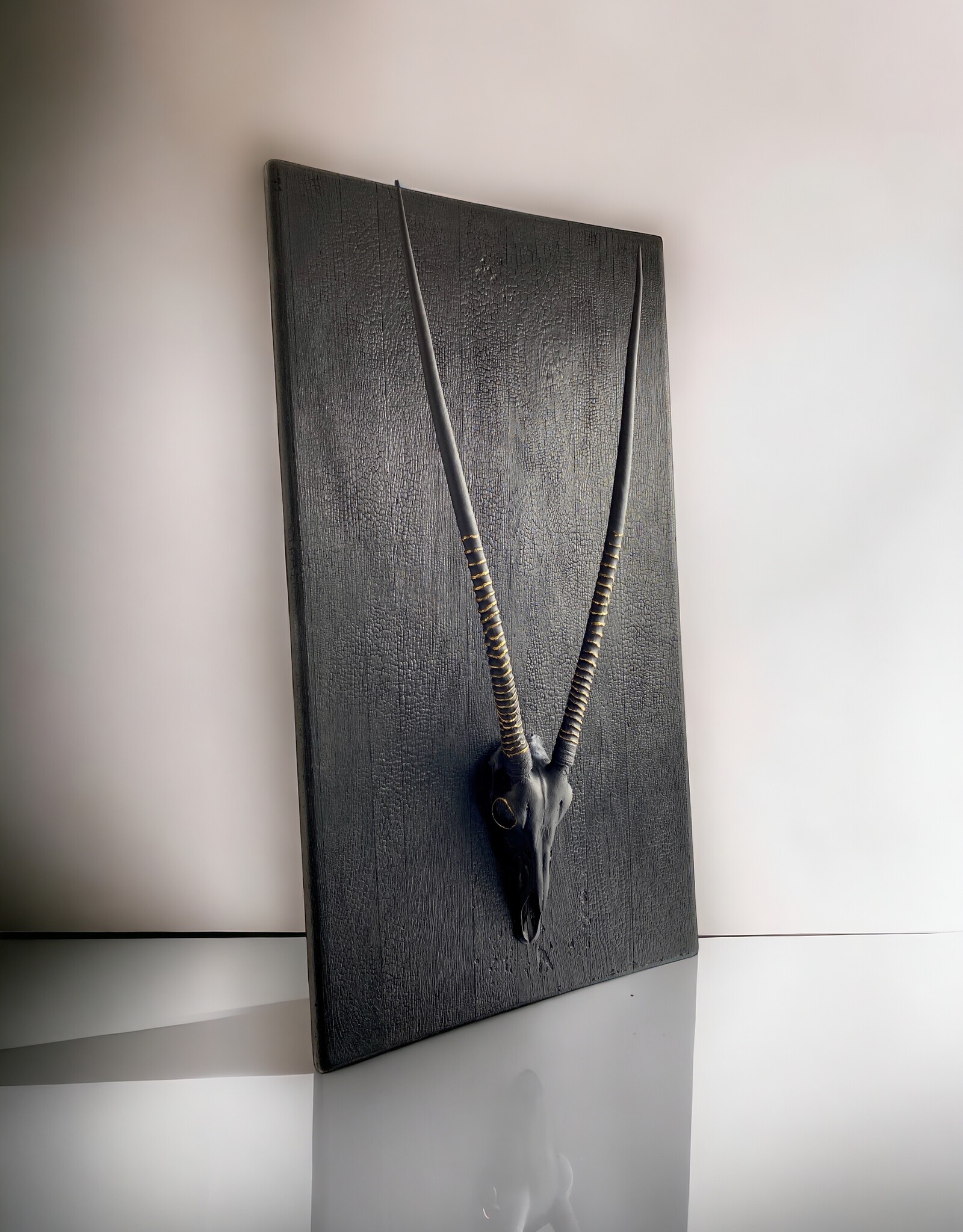 Oryx Wall Sculpture on Solid Oak Panel – Large-Scale One of a Kind Piece