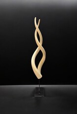 Kudu horn sculpture white, like ivory - Copy