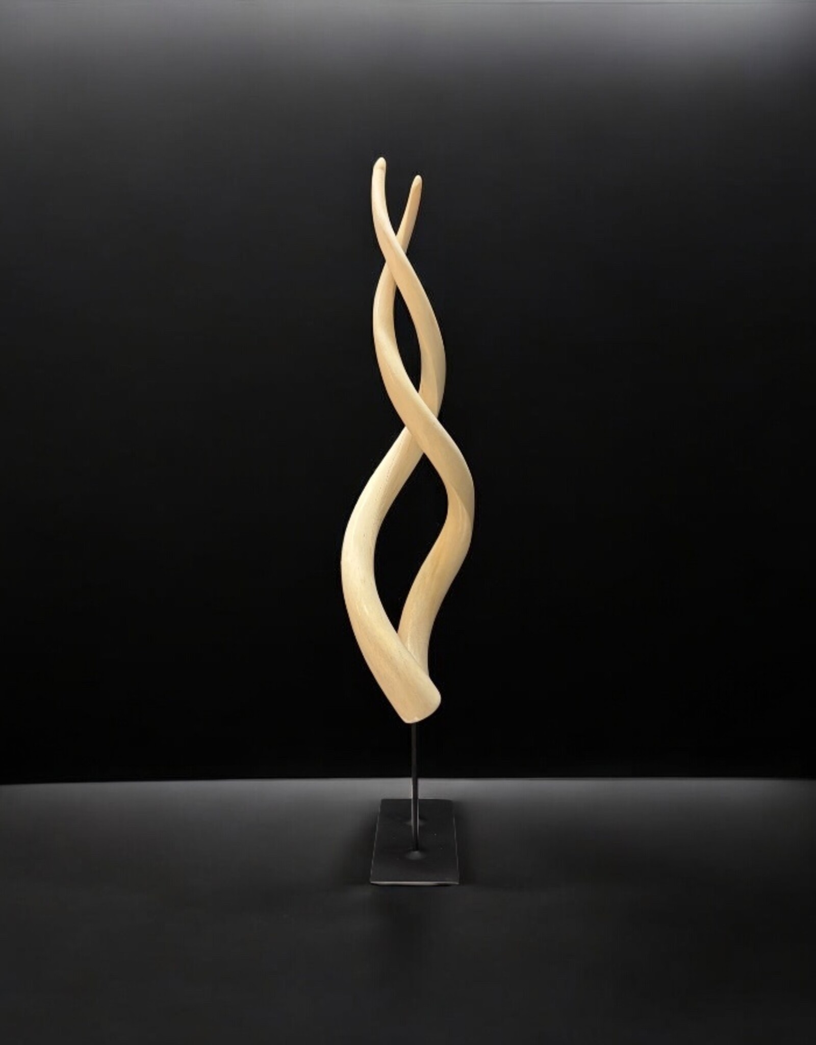 Kudu horn sculpture white, like ivory - Copy