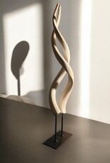 Kudu horn sculpture white, like ivory - Copy