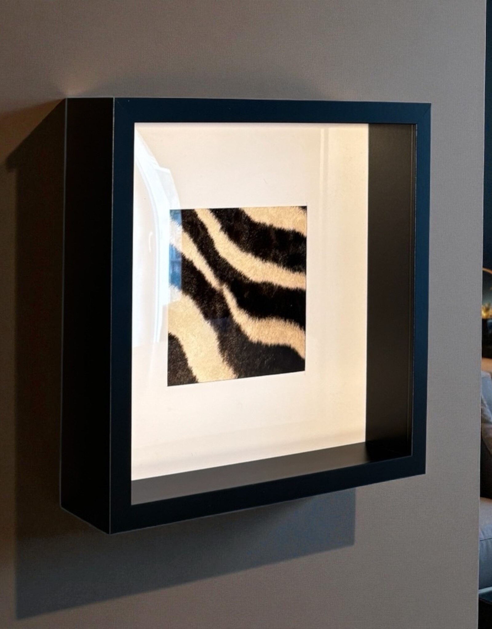Black Frame with Genuine Zebra Hide – Elegant & Unique