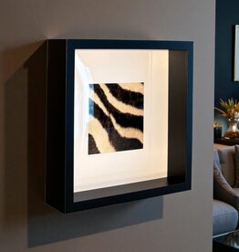 Schwarzer Bilderrahmen mit echtem Zebrafell  27 x27cm