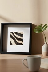 Schwarzer Bilderrahmen mit echtem Zebrafell – stilvoll & einzigartig 27cm x 27cm