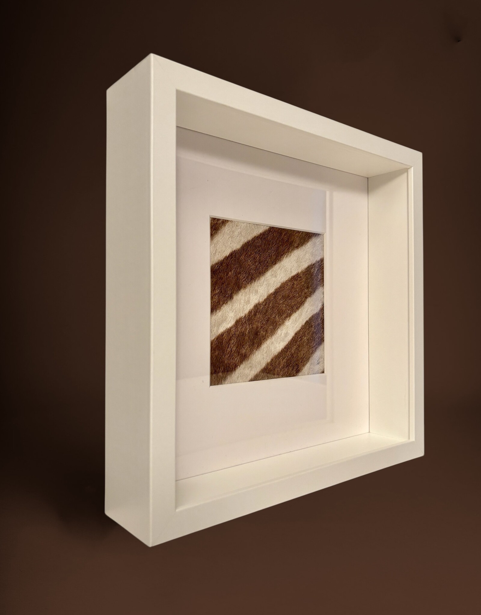 White Frame with Genuine Zebra Hide – Elegant & Unique - Copy