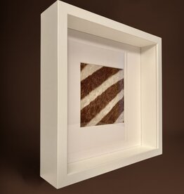White Frame with Genuine Zebra Hide 27x27cm - Copy