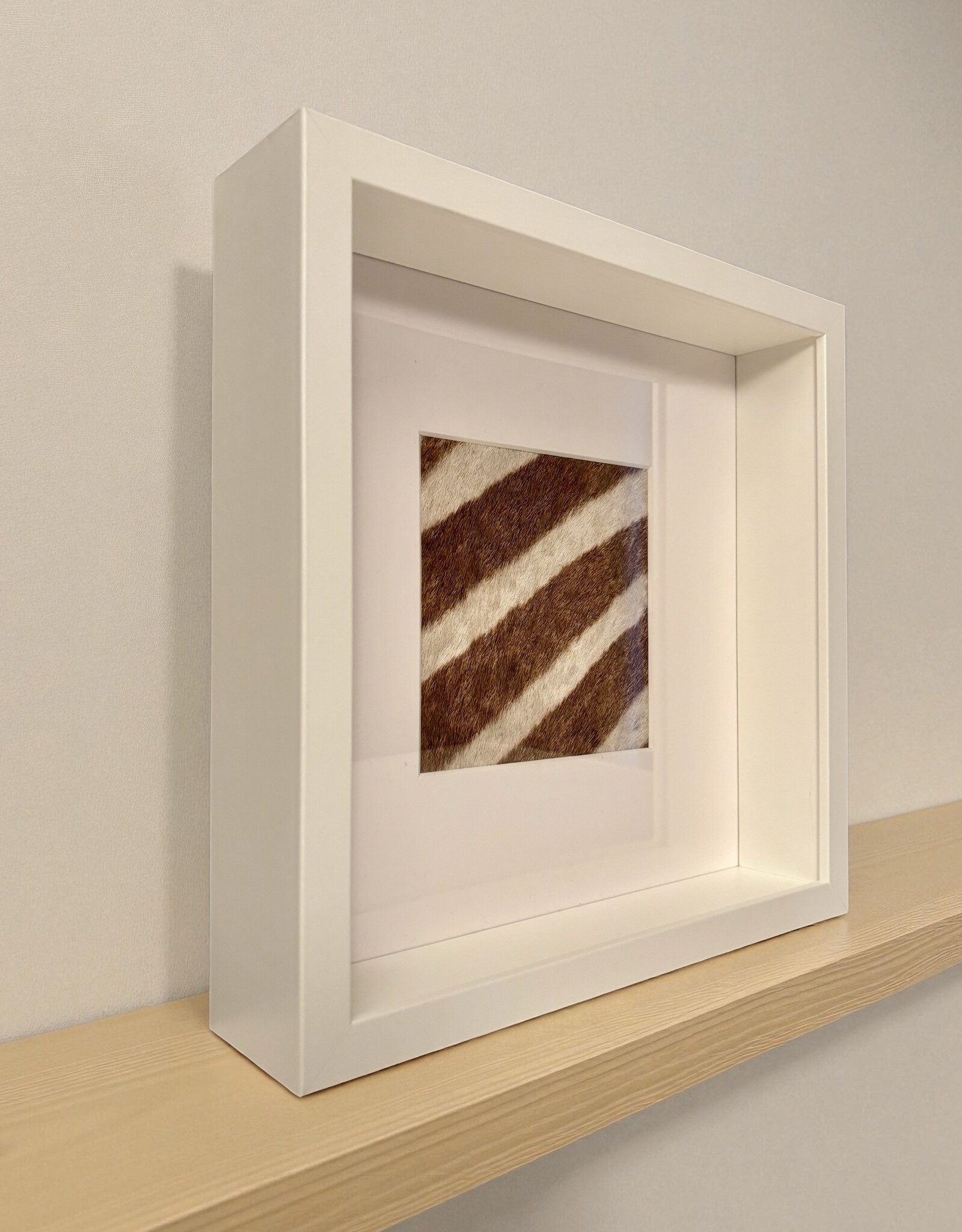 White Frame with Genuine Zebra Hide – Elegant & Unique - Copy