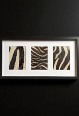 Schwarzer 3er Bilderrahmen mit echtem Zebrafell – stilvoll & einzigartig 57cm x 30cm