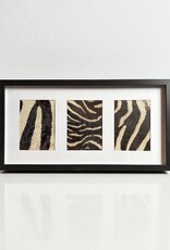 Schwarzer 3er Bilderrahmen mit echtem Zebrafell – stilvoll & einzigartig 57cm x 30cm