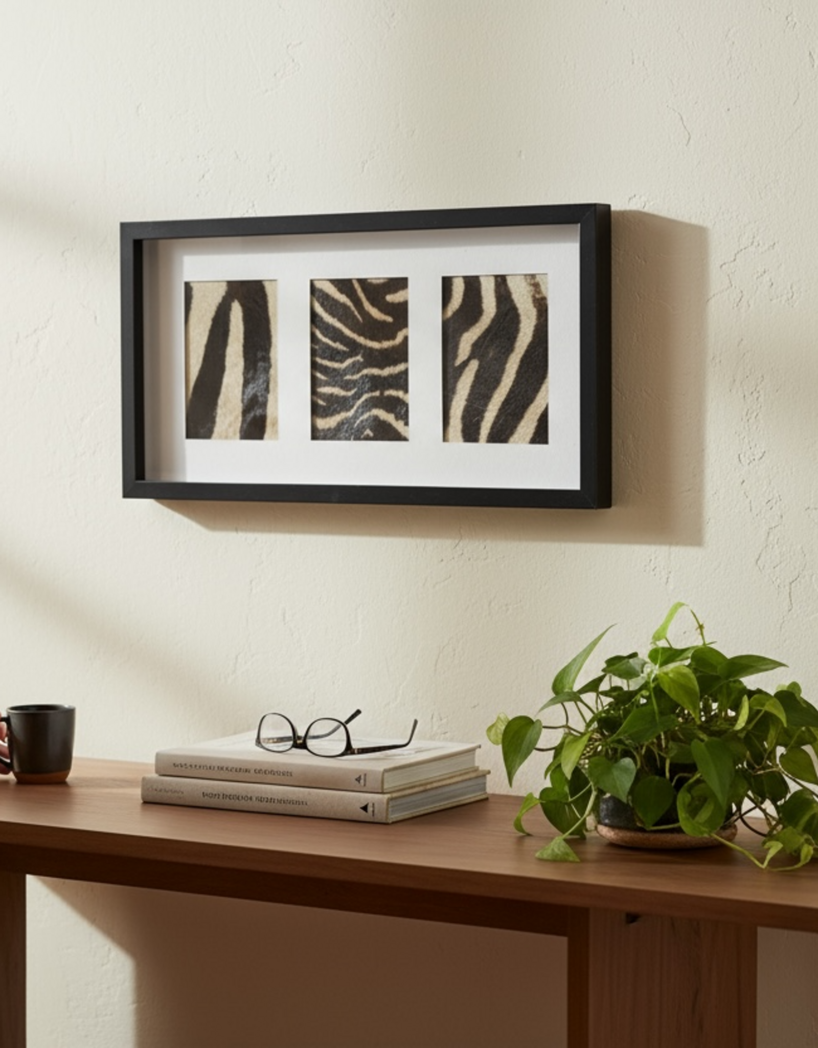 Black Frame with Genuine Zebra Hide – Elegant & Unique