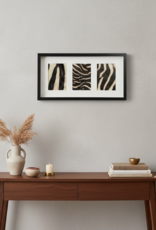 Schwarzer 3er Bilderrahmen mit echtem Zebrafell – stilvoll & einzigartig 57cm x 30cm