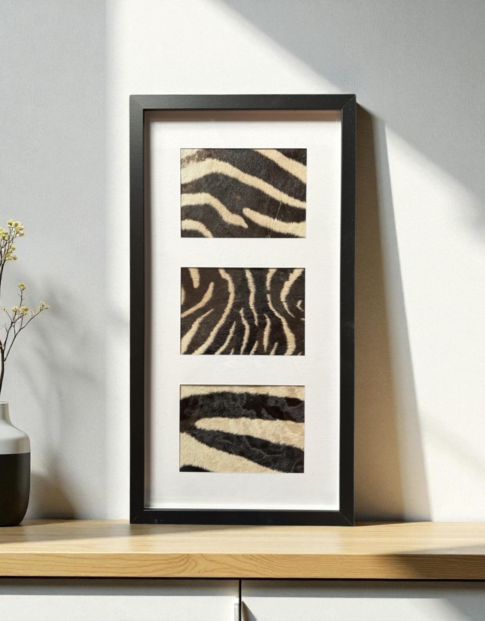 Black Frame with Genuine Zebra Hide – Elegant & Unique