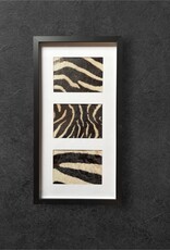 Schwarzer 3er Bilderrahmen mit echtem Zebrafell – stilvoll & einzigartig 57cm x 30cm