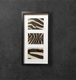 Schwarzer 3er  Bilderrahmen mit echtem Zebrafell  57 x30cm