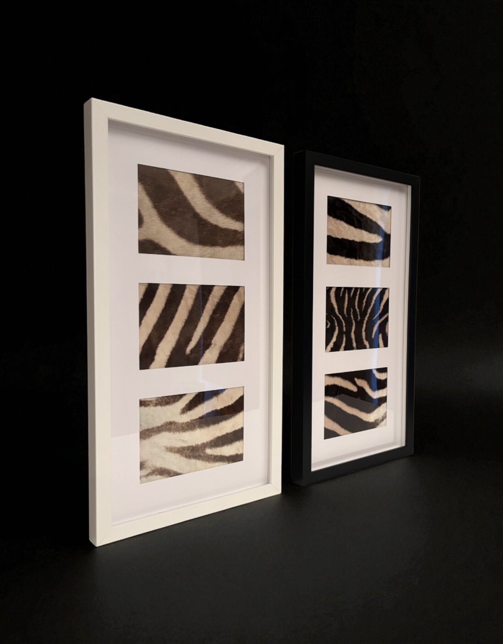 White Frame with Genuine Zebra Hide – Elegant & Unique