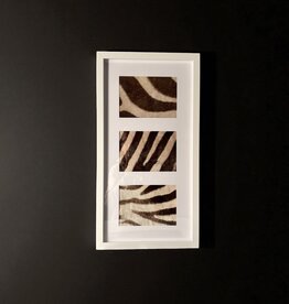 White Frame with Genuine Zebra Hide 57x30cm