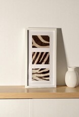 Weißer 3er Bilderrahmen mit echtem Zebrafell – stilvoll & einzigartig 57cm x 30cm