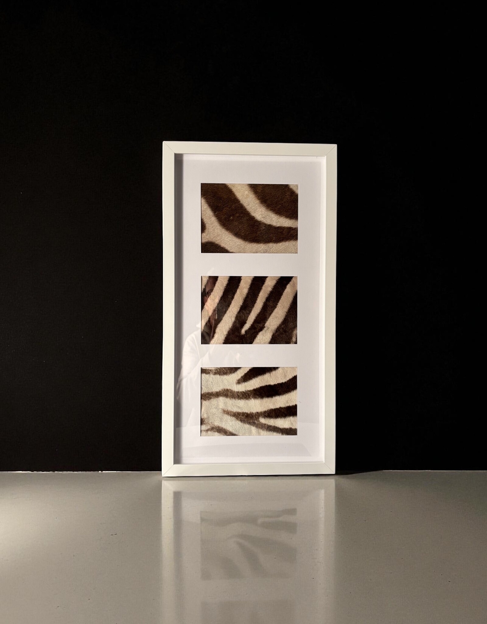 White Frame with Genuine Zebra Hide – Elegant & Unique