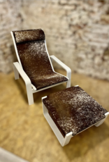 Designer armchair with stool covered with genuine Nguni furFinnish mid-centre Pulkka armchair with footstool by Ilmari Lappalainen for Asko, 1960s, set of 2