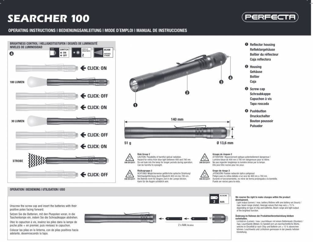 Perfecta Défense LED Searcher 100