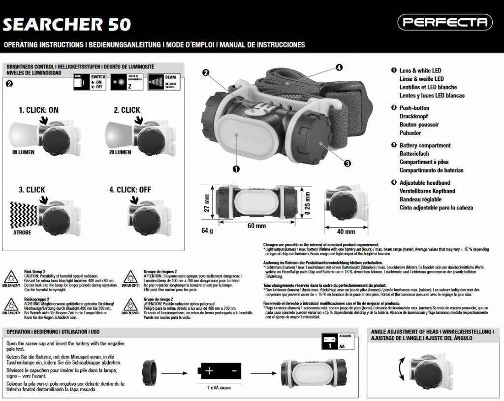 Perfecta Chercheur 50 projecteur noir / jaune