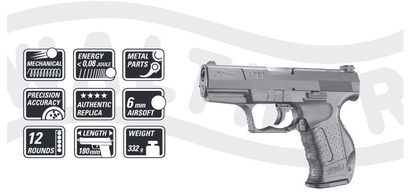 Walther P99 - spring pressure - 0.08 joules