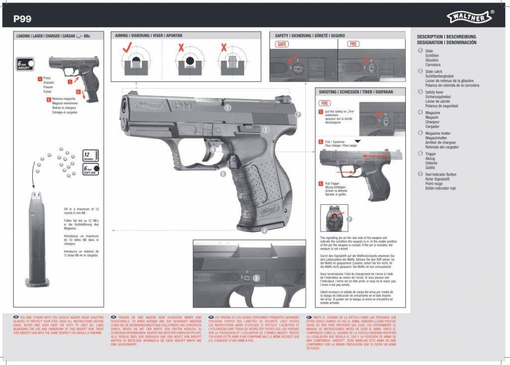 Walther P99 - pressione della molla - 0,08 joule