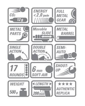 H&K P8 Co2 NBB - 2,0 joules - BK