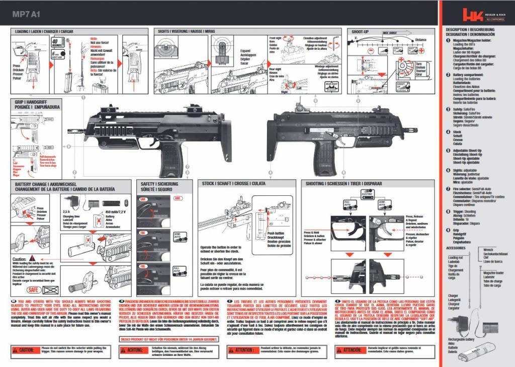 H&K MP7A1 AEP - 0,50 Joule - BK