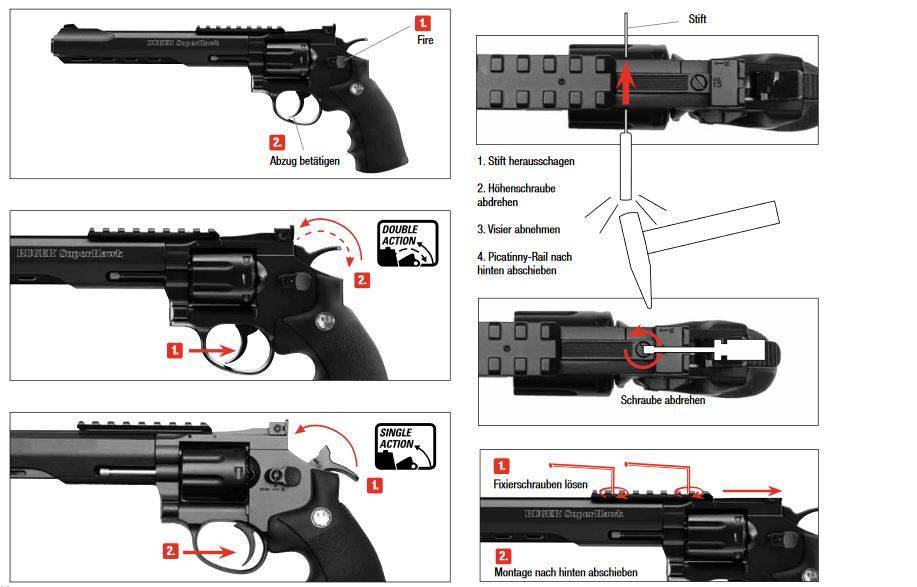 Ruger Superhawk 8 Zoll - Co2 - schwarz - 4,0 Joule