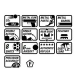 Ruger Superhawk 8 cali - Co2 - srebrny - 4,0 dżuli