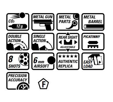 Ruger Superhawk 8 cali - Co2 - srebrny - 4,0 dżuli
