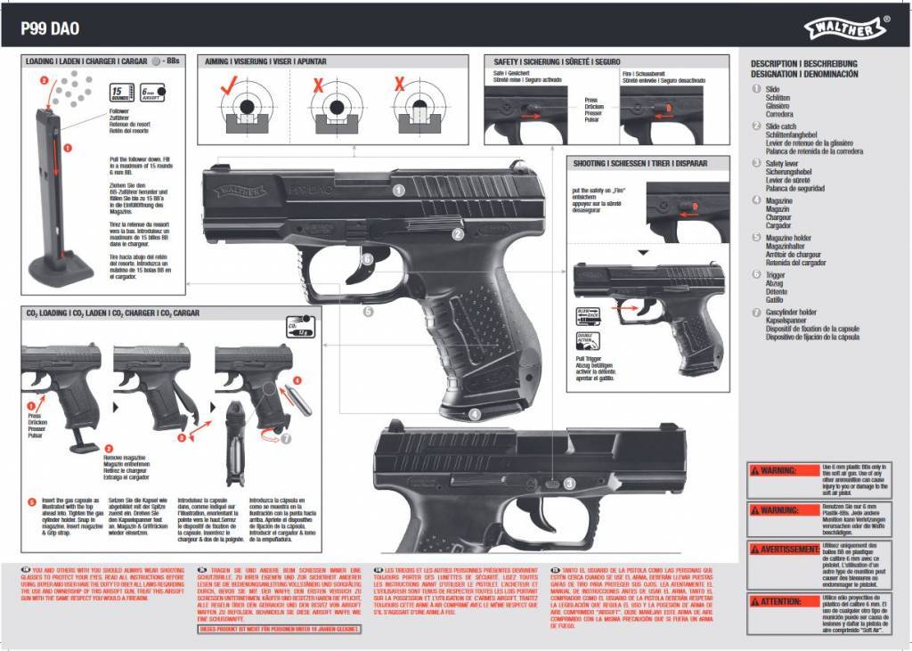 Walther P99 DAO Co2 GBB - 2,0 julios - BK