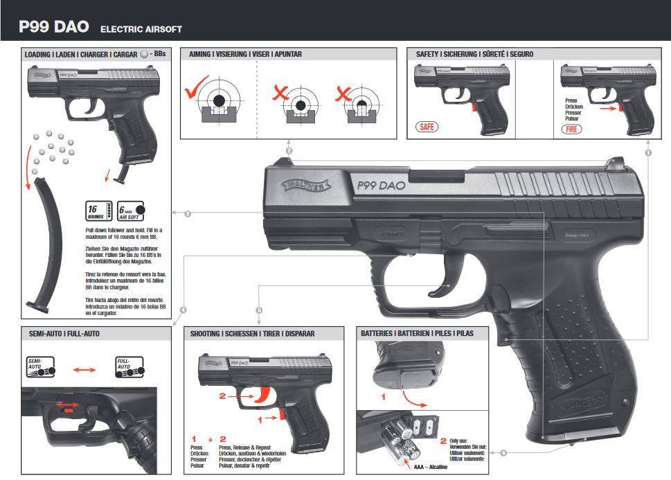 Walther P99 DAO EBB - 0,50 joule - BK