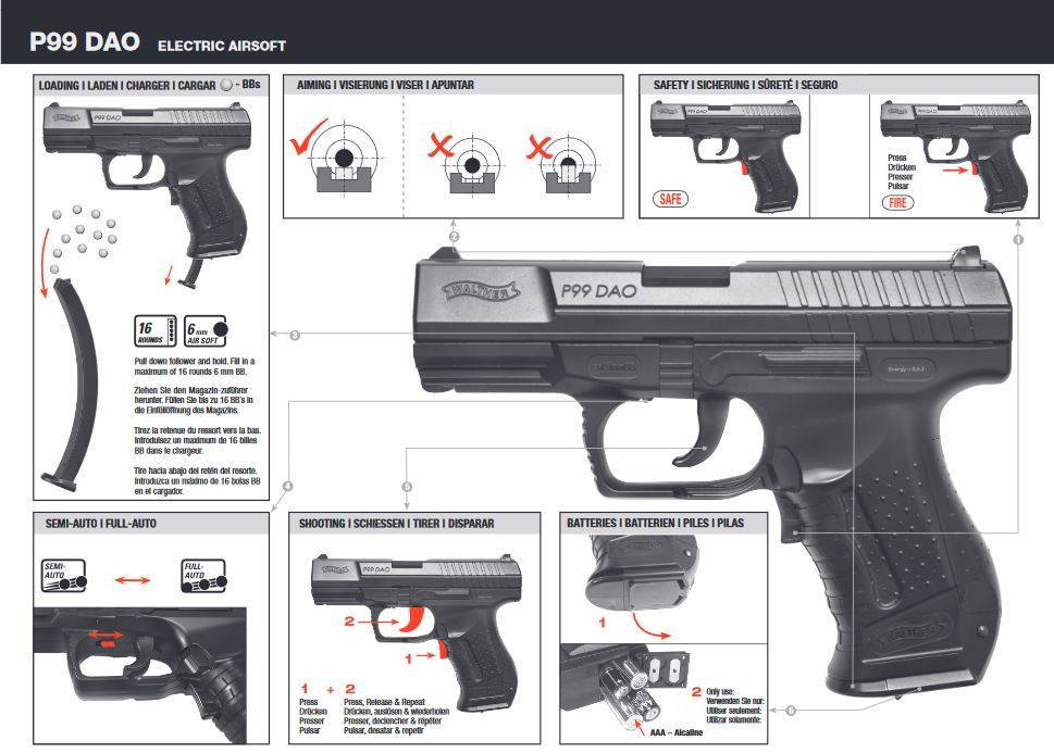 Walther P99 DAO EBB - 0,50 Joule - BK