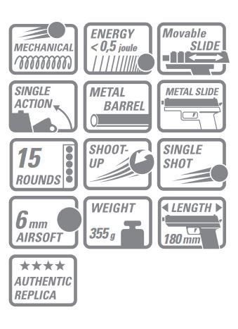 H&K P30 Federdruck - 0,50 Joule - BK